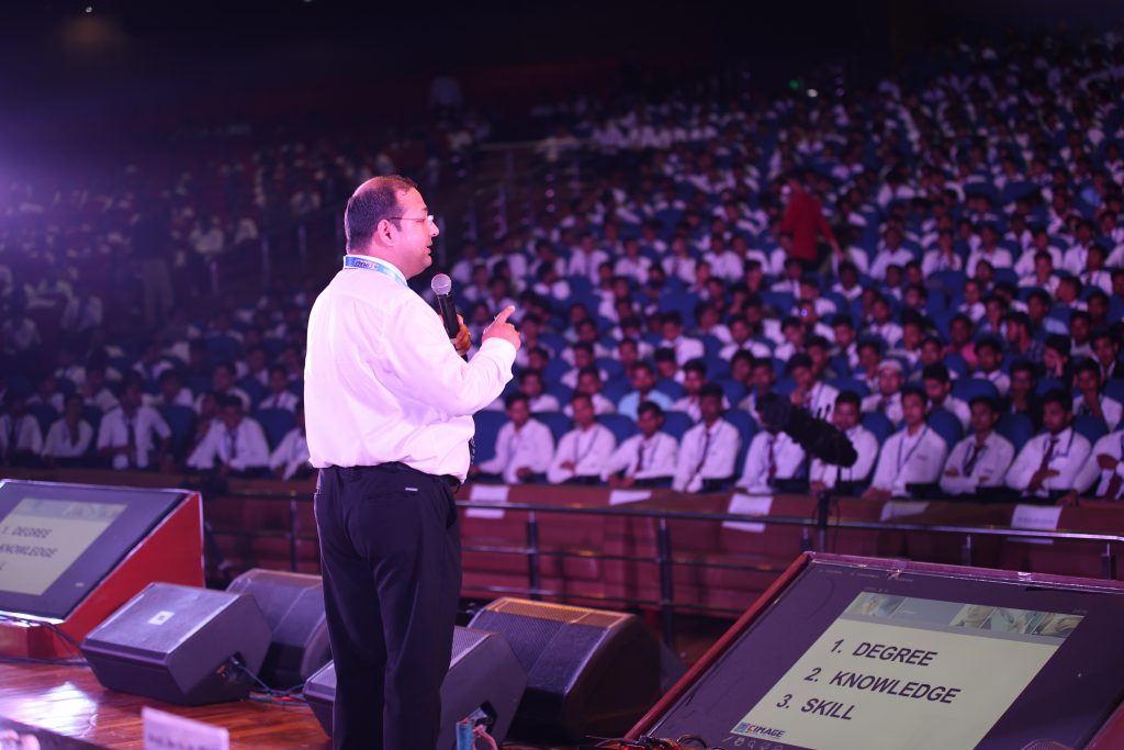 Students attending placement preparation session for campus recruitment